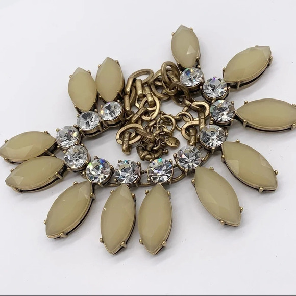 J. Crew Pale Yellow/Beige Teardrop Jeweled Necklace - Picture 2 of 3